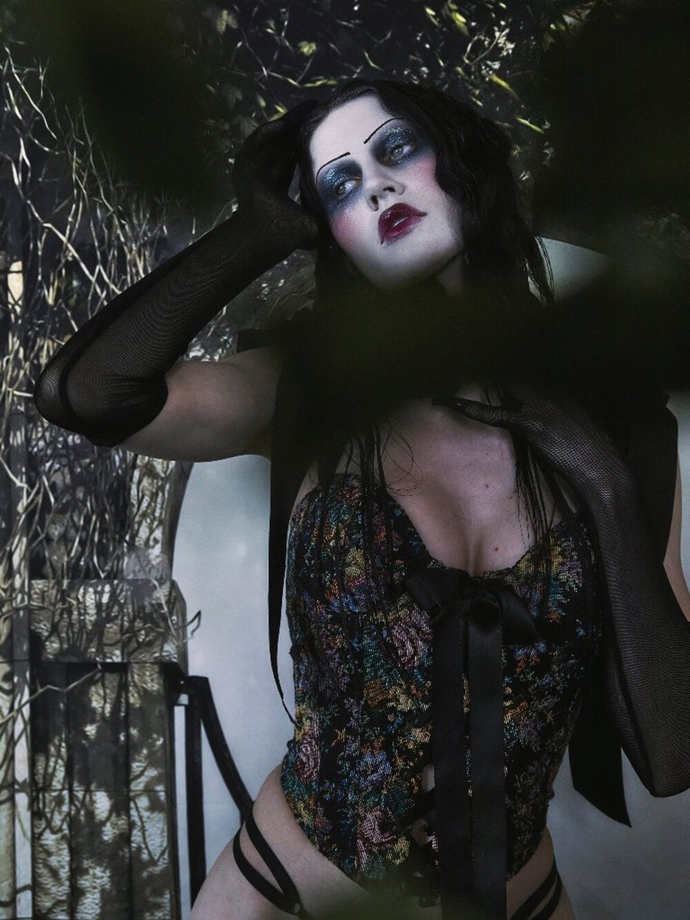 Widow Moonlit Garden Corset Top L